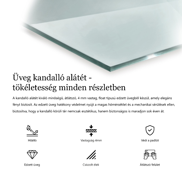 Glass hearth 47x24 in (120x60 cm)