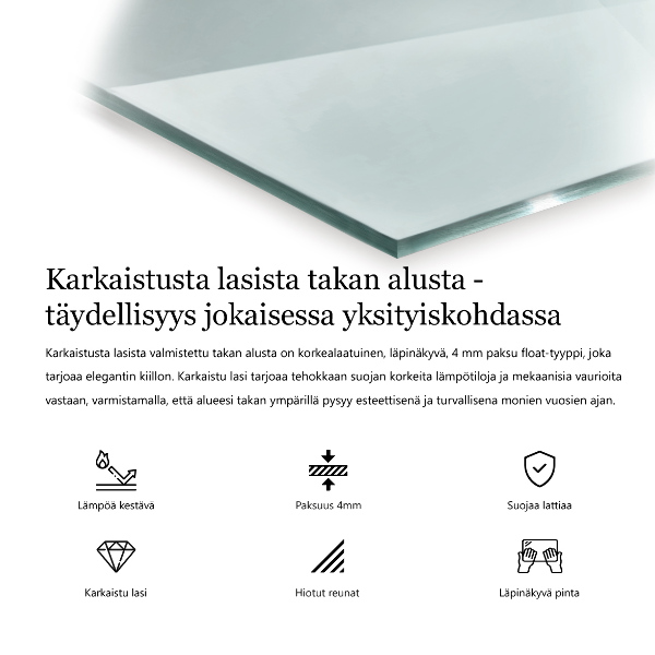 Glass hearth 47x24 in (120x60 cm)