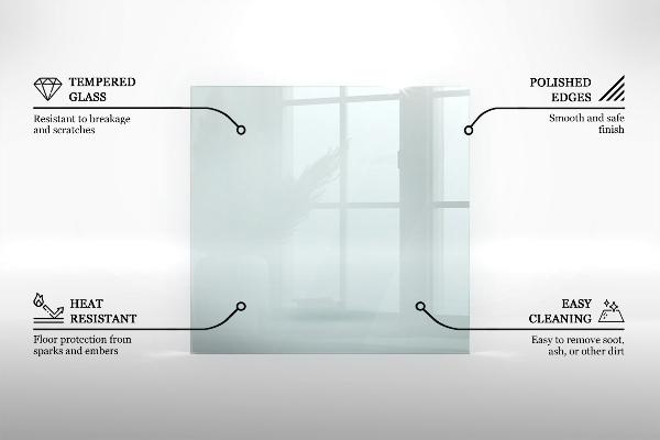 Glass hearth 47x24 in (120x60 cm)