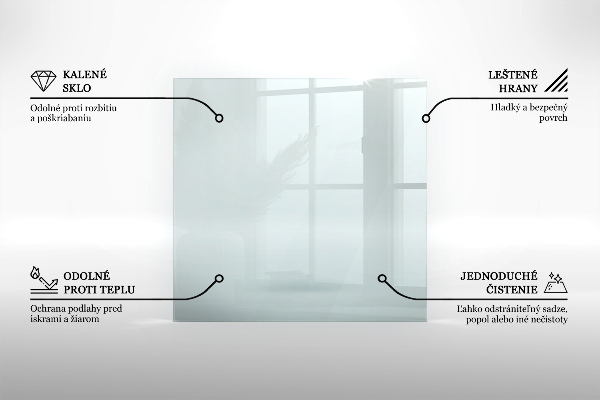 Glass wood burner hearth 47x31 in (120x80 cm)