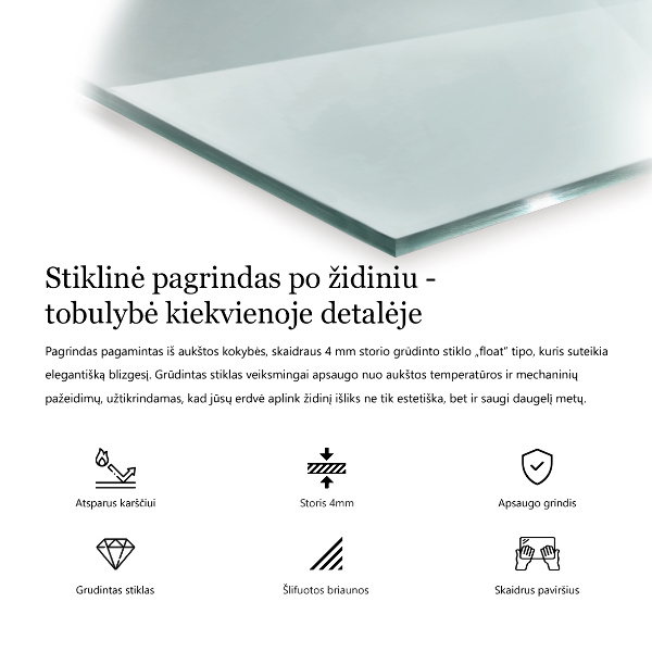 Glass wood burner hearth 24x16 in (60x40 cm)