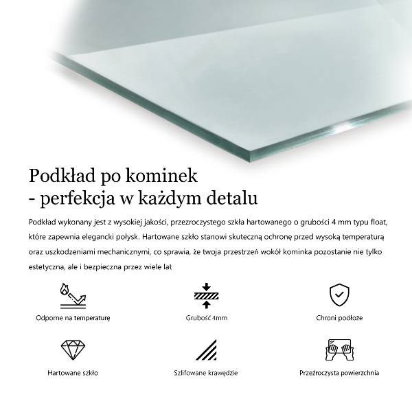 Glass wood burner hearth 24x16 in (60x40 cm)