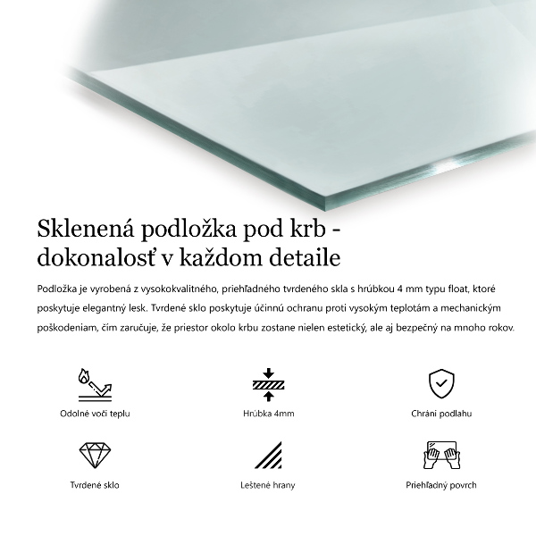 Glass wood burner hearth 31x24 in (80x60 cm)