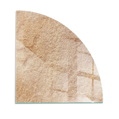 Quarter-circle glass hearth plate Natural stone texture
