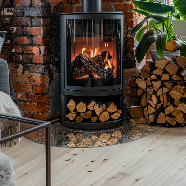 Quarter-circle toughened glass hearths Perforated sheet pattern