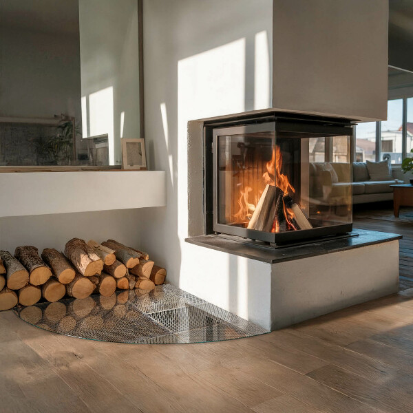 Quarter-circle toughened glass hearths Perforated sheet pattern