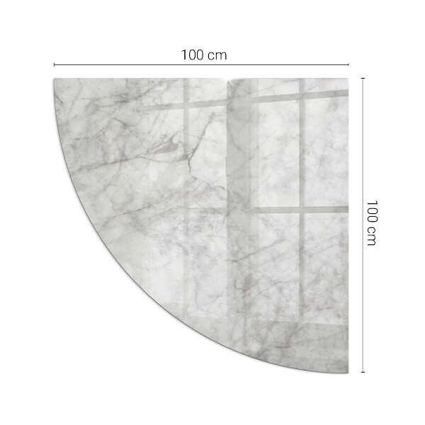 Quarter-circle glass hearth plate Marble structure pattern