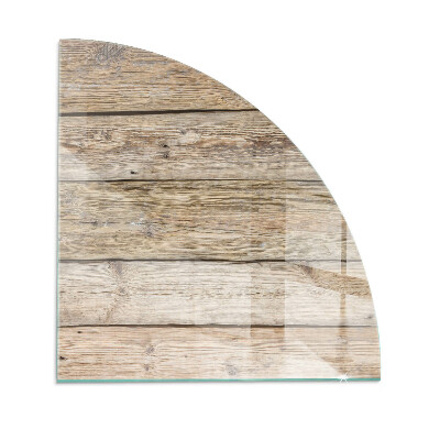 Quarter-circle tempered glass hearth Texture of wooden boards