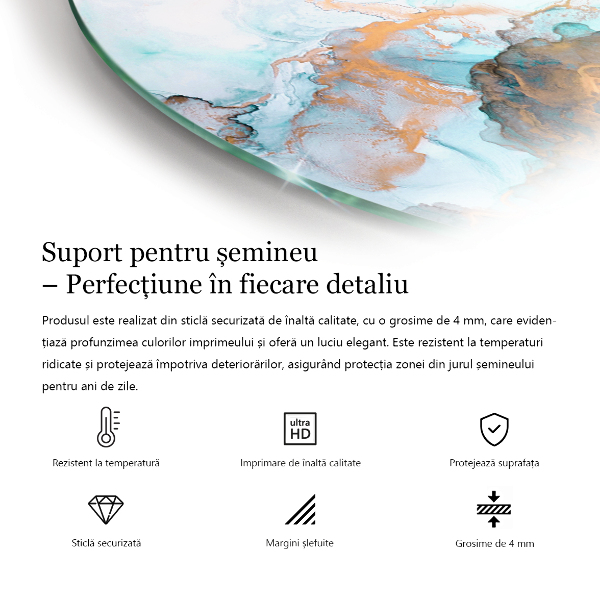 Quarter-circle tempered glass hearth Rust texture on metal