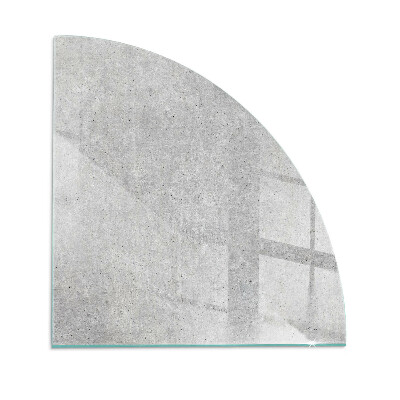 Quarter-circle toughened glass hearths Raw concrete texture