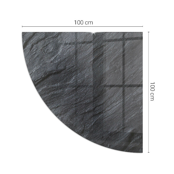 Quarter-circle tempered glass hearth Stone surface texture