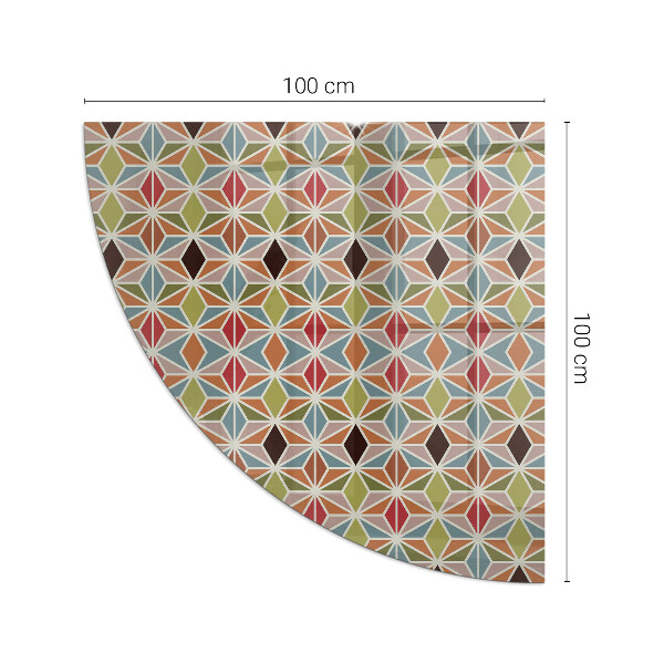 Quarter-circle toughened glass hearths Polygonal patterns in a grid