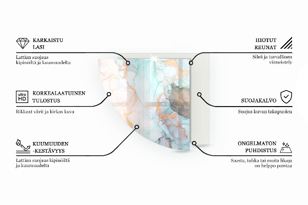 Quarter-circle tempered glass hearth Stone pattern with particles