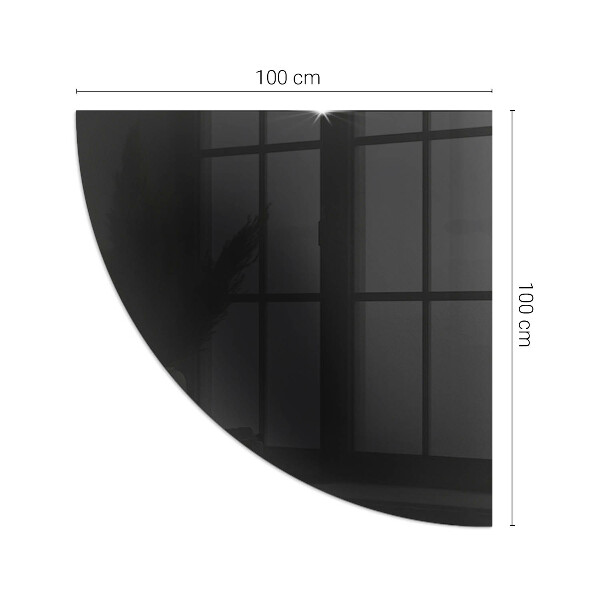 Quarter-circle tempered glass hearth Colour Black