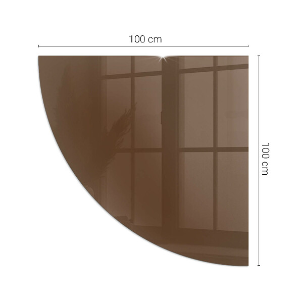 Quarter-circle tempered glass hearth Colour Brown