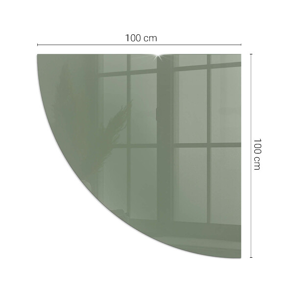 Quarter-circle toughened glass hearths Olive colour