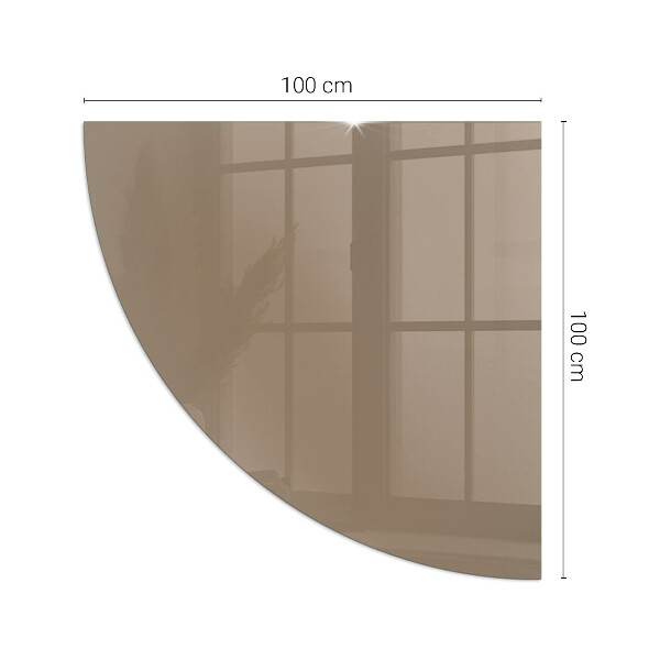 Quarter-circle glass hearth plate Colour Brown