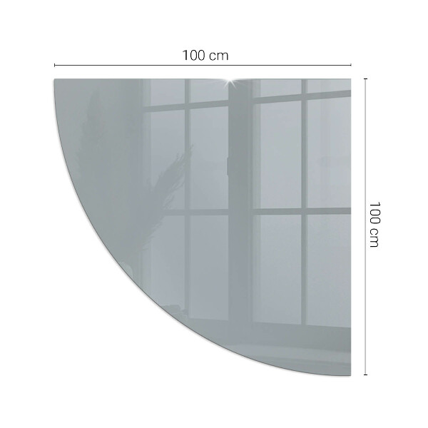 Quarter-circle glass hearth plate Colour Grey