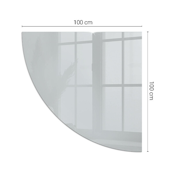 Quarter-circle tempered glass hearth Colour Grey