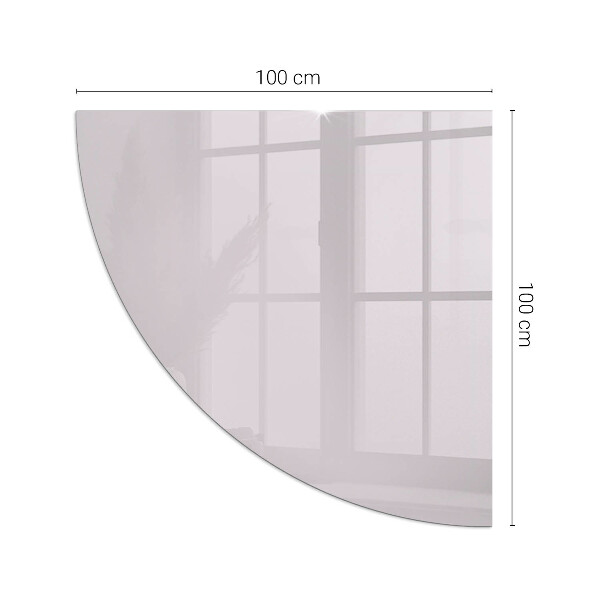 Quarter-circle tempered glass hearth Light purple colour