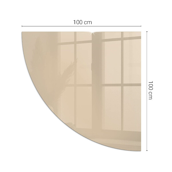 Quarter-circle glass hearth plate Colour Beige