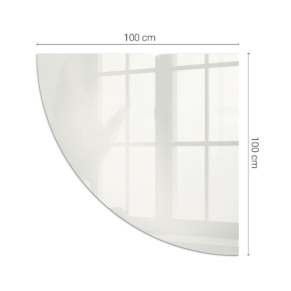 Quarter-circle glass hearth plate Ivory colour