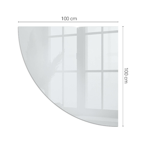 Quarter-circle toughened glass hearths Colour White