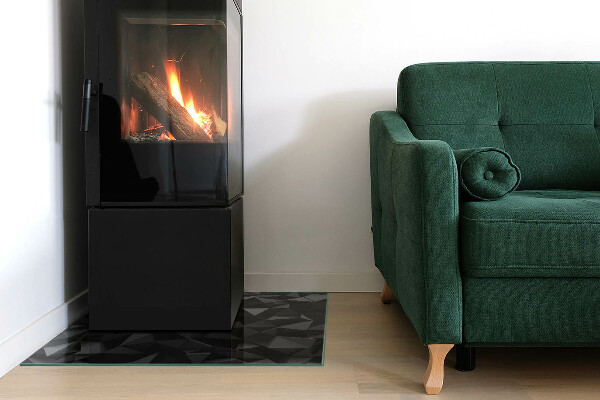 Square glass hearth for log burner Three-dimensional geometry