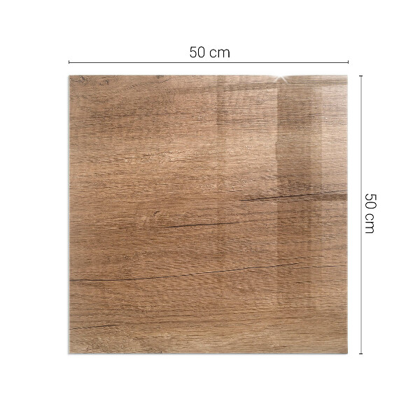 Square glass hearth for wood stove Natural wood pattern