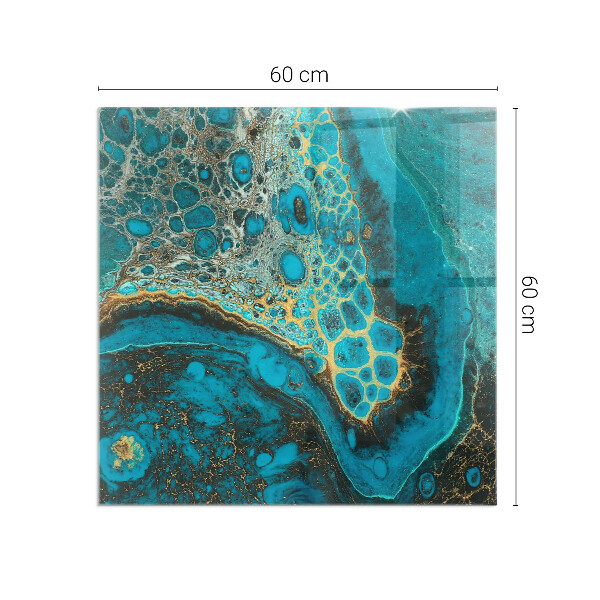 Square glass hearth for log burner Abstract organic pattern