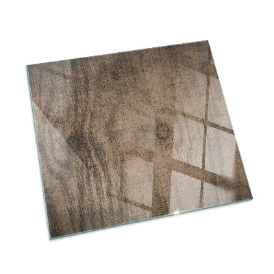Square glass hearth for log burner Natural wood pattern