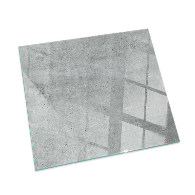 Square glass hearth for wood stove Raw concrete texture