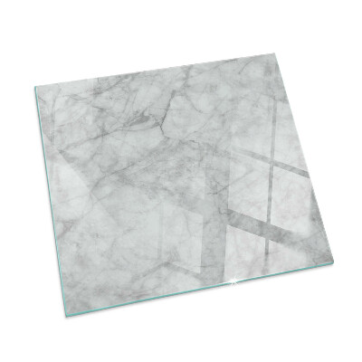 Square glass hearth for wood stove Marble structure pattern
