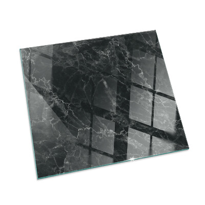 Square glass hearth for log burner Elegant marble pattern