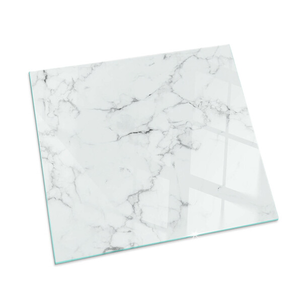Square glass hearth Marble pattern with veins