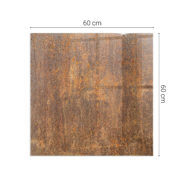 Square glass hearth for log burner Rust texture on the background