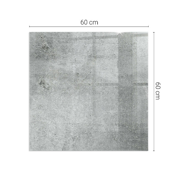 Square glass hearth Raw concrete texture