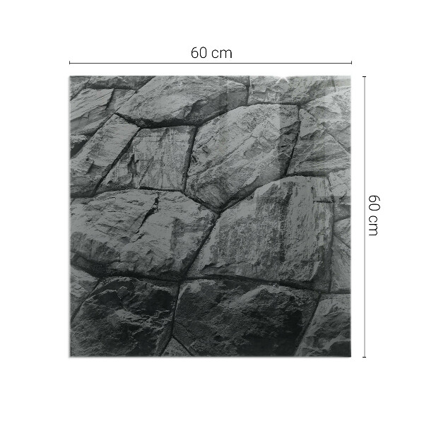 Square glass hearth Natural stone pattern