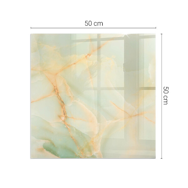 Square glass hearth Abstract marble pattern
