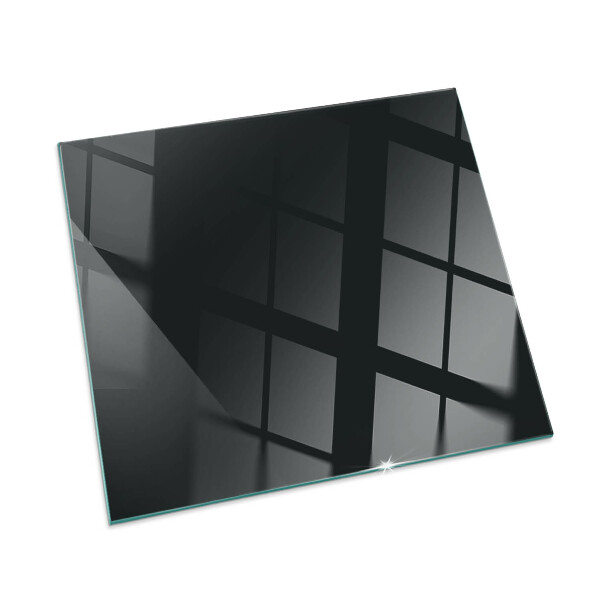 Square glass hearth for log burner Colour Black