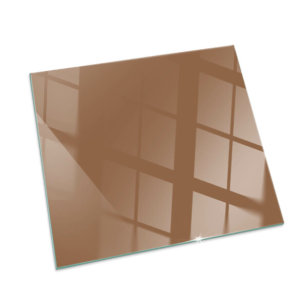 Square glass hearth for log burner Colour Brown