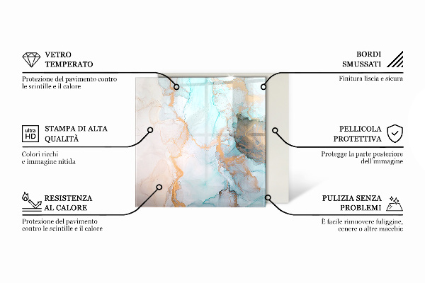 Square glass hearth Colour Light Brown