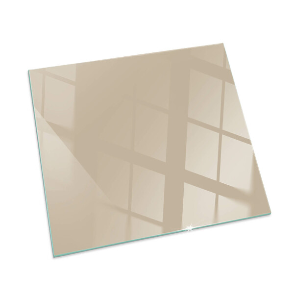 Square glass hearth for wood stove Colour Beige
