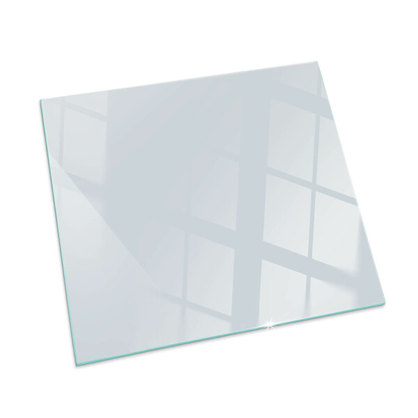 Square glass hearth Colour White