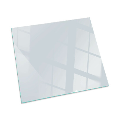 Square glass hearth Colour White