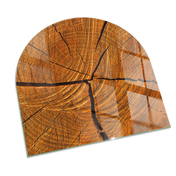 Half-oval toughened glass hearths Wood grain in cross-section