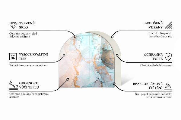 Half-oval tempered glass hearth Three-dimensional geometry