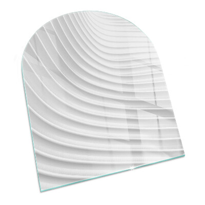 Half-oval glass hearth plate Waves of delicate lines