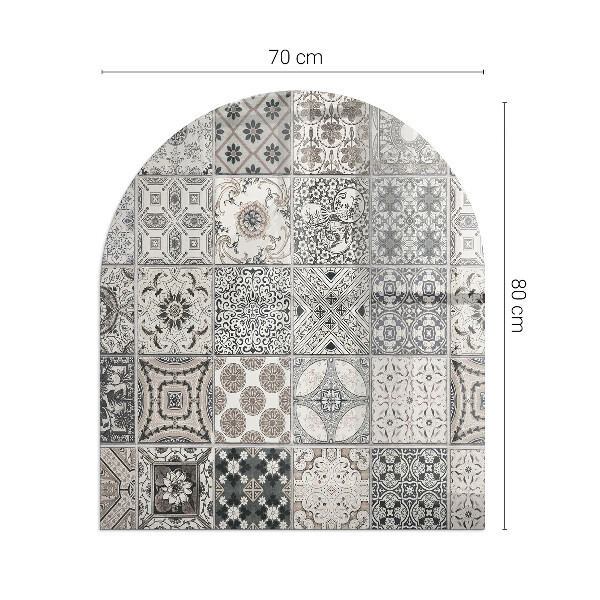 Half-oval tempered glass hearth Decorative tile patterns