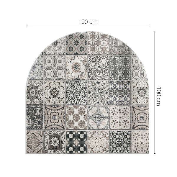 Half-oval tempered glass hearth Decorative tile patterns
